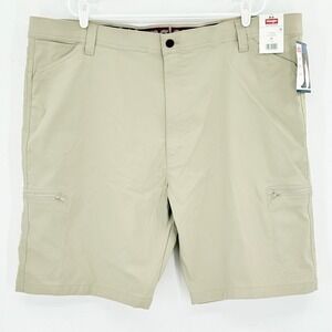 Wrangler Outdoor Men's Elastic Waistband Tan All‎ Terrain Cargo Shorts Sz 46 NWT